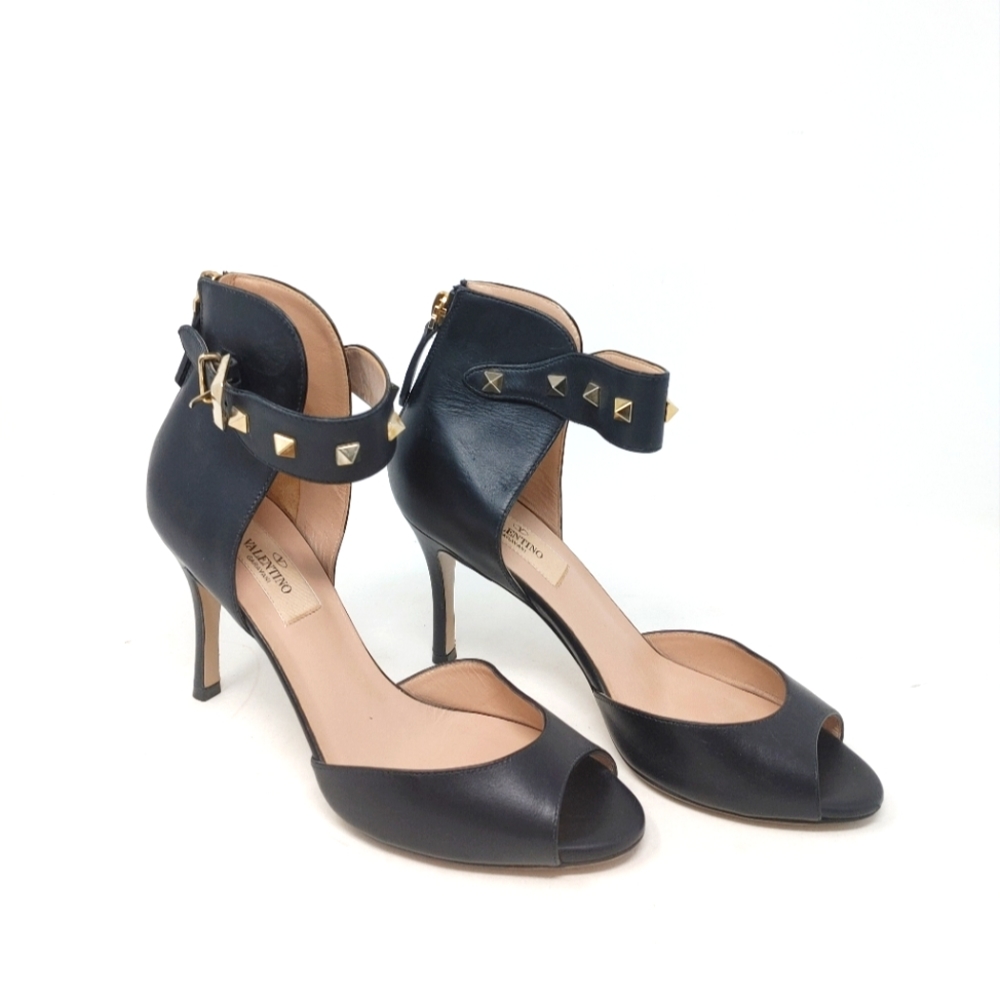 Valentino Accents Rockstud Leather Sandals 36